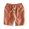 thumbnail image 2 of Mens Chino Shorts Drawstring Waist Elastic Waist Shorts Casual Summer Beach Vacation Classic Fit Mid-Length Shorts with Pockets Solid Color Chino Shorts,Red M, 2 of 4