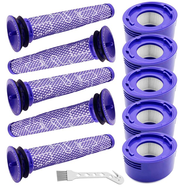 Paquete de 10 filtros de aspiradora de repuesto compatibles con Dyson V7 y V8