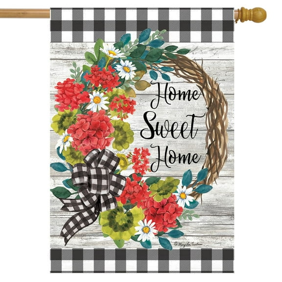 Briarwood Lane Geranium Wreath Summer House Flag
