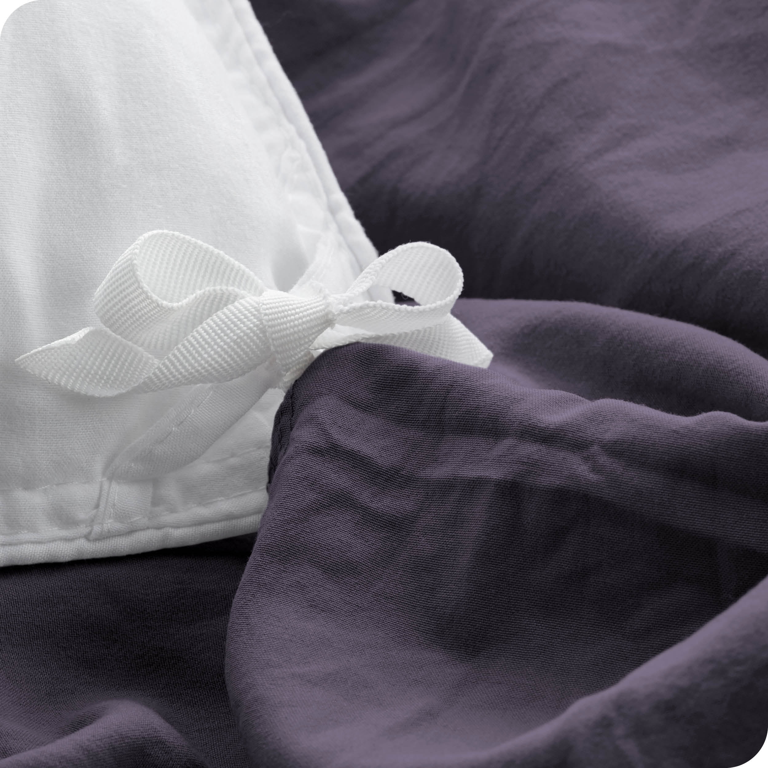 Bare Home Sandwash Microfiber Duvet Cover & Sham Set, Queen, Dusty Purple, 3-Pieces