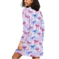 thumbnail image 2 of joogoo Watercolor Bows Women's Long Sleeve Nightgown Sleepwear XXXL, 2 of 8