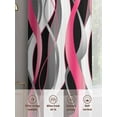 thumbnail image 6 of Pink Gray Stripes Sheer Curtains 96 Inches Long 2 Panels Abstract Art Modern Light Filtering Semi Sheer Window Curtains Drapes for Bedroom Living Room 52"x96", 6 of 7