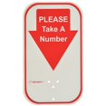 thumbnail image 1 of Sato 106000100 Red Take-a-Number Sign, 1 of 3