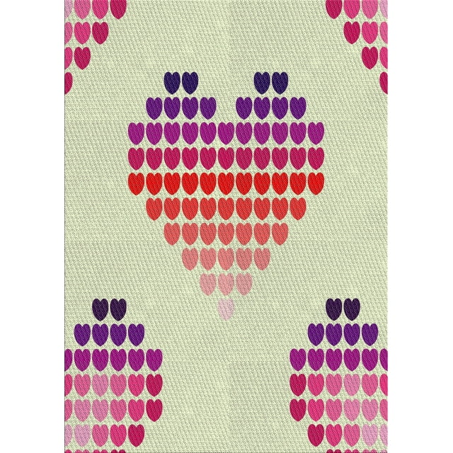 Ahgly Company Machine Washable Indoor Rectangle Transitional Raspberry Purple Area Rugs, 5' x 8'