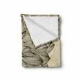 thumbnail image 2 of Dahlia Soft Flannel Fleece Throw Blanket, Engraving Style Drawing of a Big Blossom on Grungy Background Vintage Flower, Cozy Plush for Indoor and Outdoor Use, 50" x 60", Brown and Beige, by Ambesonne, 2 of 6