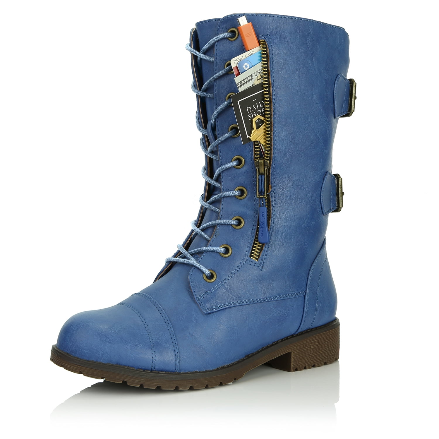 royal blue combat boots