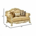 thumbnail image 2 of ACME Dresden Loveseat w/3 Pillows in Bone Synthetic Leather & Gold Patina, 2 of 8