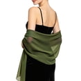 thumbnail image 2 of Sewkxo Chiffon Shawl Wraps for Women Evening Dresses Elegant Soft Sheer Shawls for formal dressy Bride Wedding,Green One Size, 2 of 3