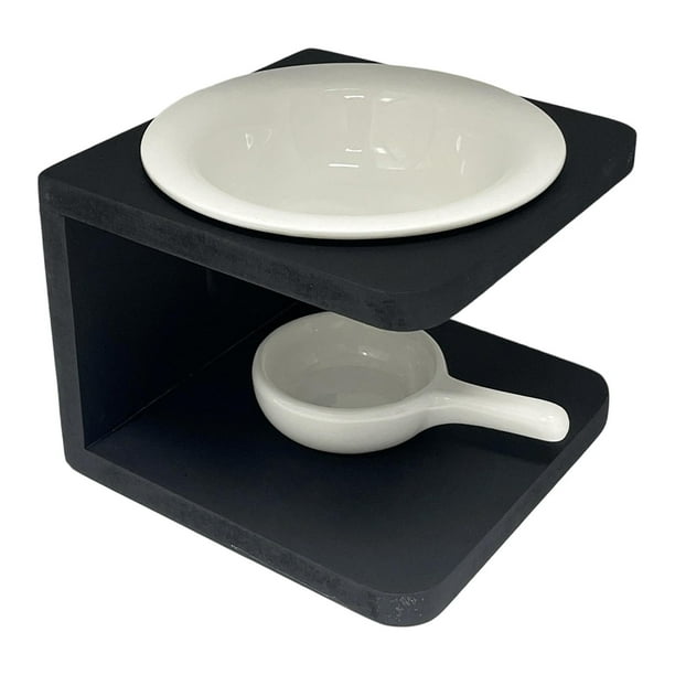 Quemador para aceites esenciales de , horno, porta velas, calentador de cera, para SPA Blanco Negro