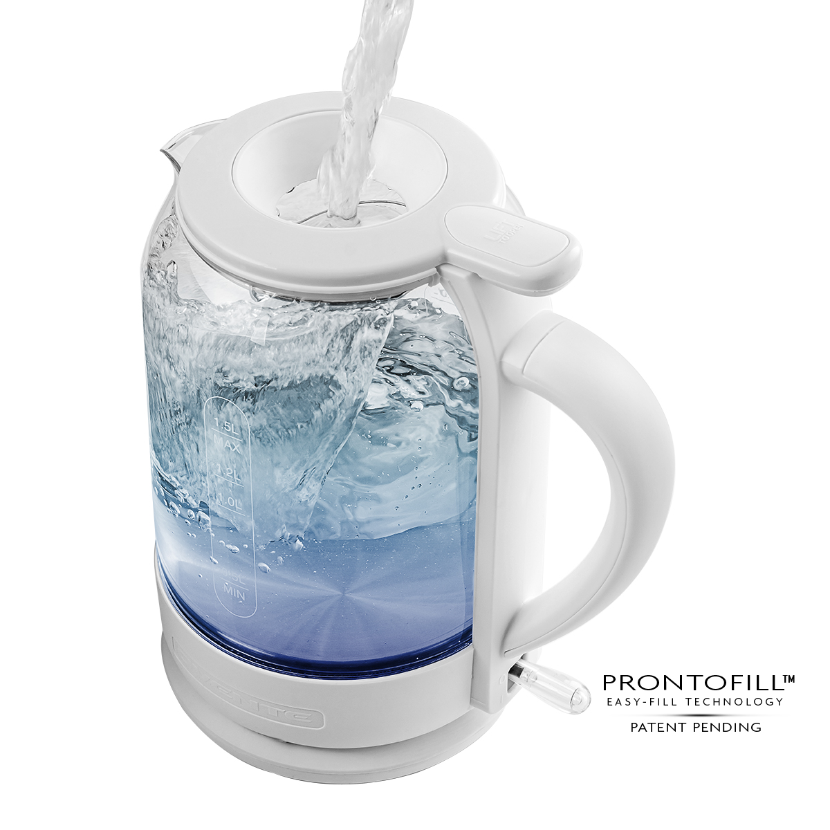 Ovente Electric Glass Hot Water Kettle 1.5 Liter with ProntoFill