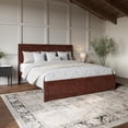 thumbnail image 1 of Canyon King Wood Platform Bed with Matching Footboard in Walnut, 1 of 25