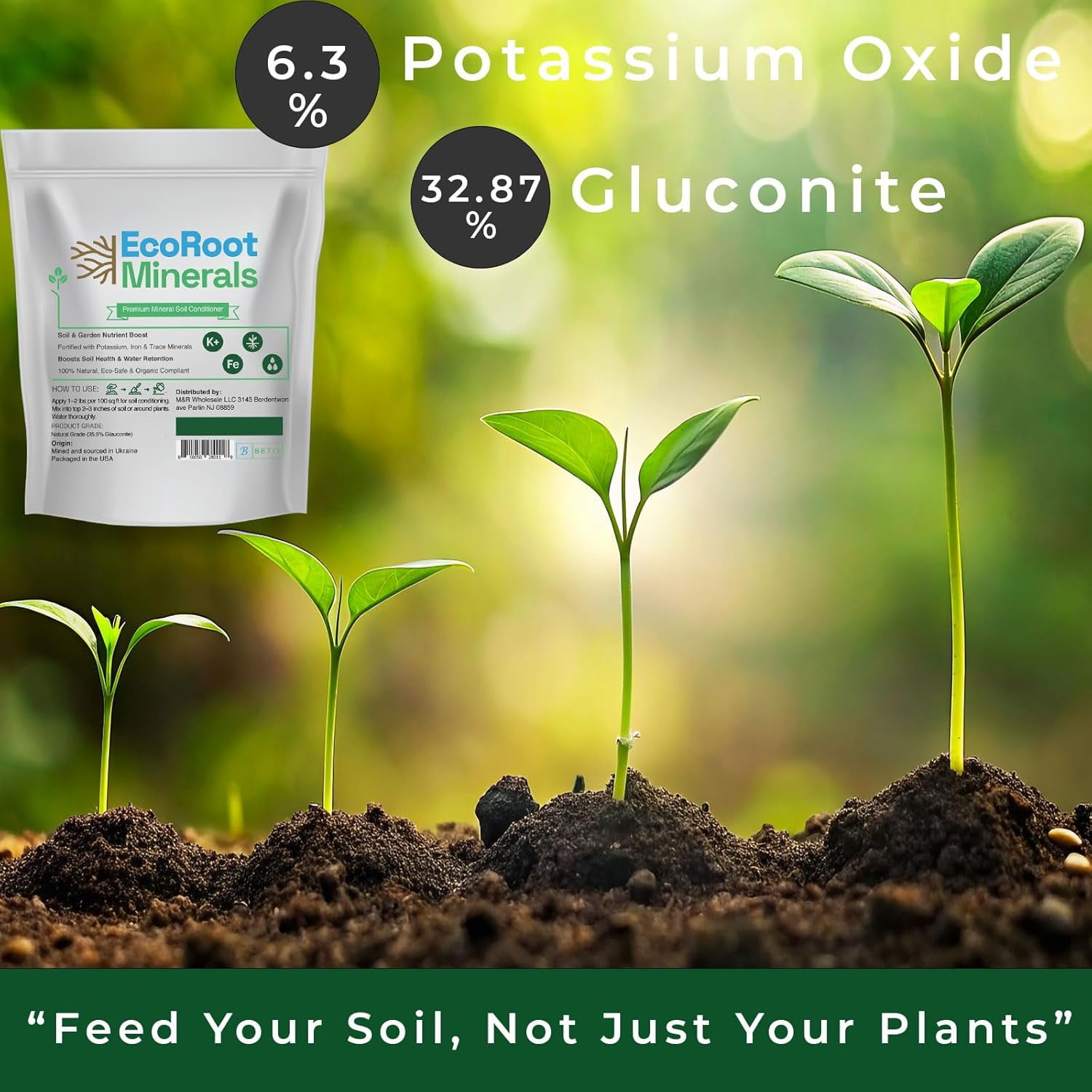 Greensand Soil Conditioner – Organic Fertilizer Natural Amendment for Garden, Lawn & Plants – Boosts Structure & Moisture Retention – High in Potassium & Iron (5LB)