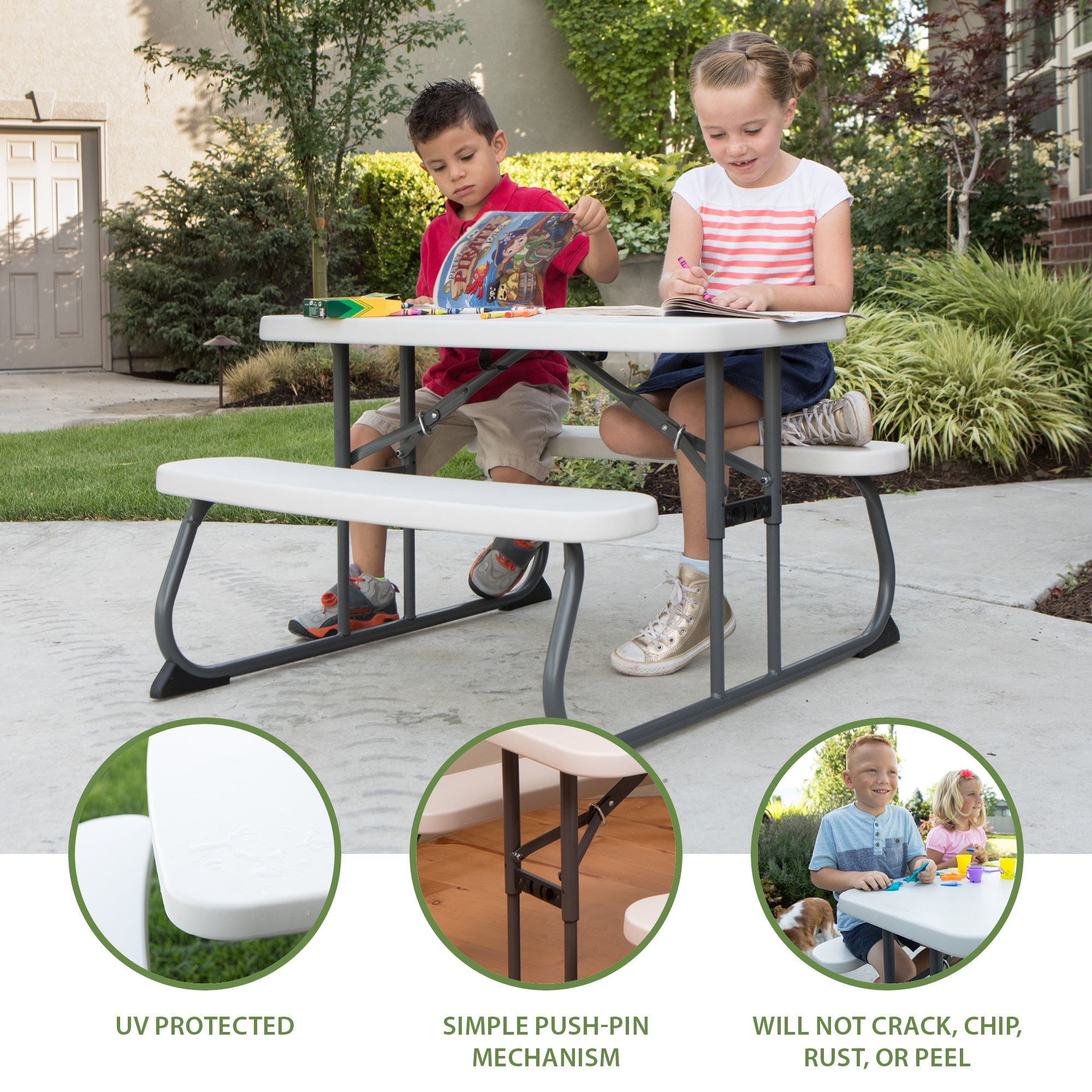 Lifetime Kids Portable Folding Picnic Table, Indoor/Outdoor Use