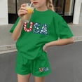 thumbnail image 5 of BFHHYA Girls 2-Piece Outfit Floral & Letter Print Short Sleeve Top Elastic Waist Shorts Set Casual Summer Set for Tween 3-15 Y, 5 of 5