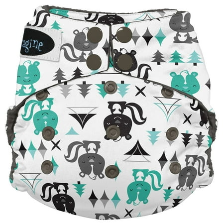 Duo Wrap Snap Diaper Imagine Baby Products Stay Dry All-in-One Cloth Diaper, Snap, Lil' Stinker, One Size ()