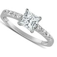 thumbnail image 4 of 1.50 Carat Princess cut Diamond Ring Moissanite Engagement Ring Sterling Silver with 18k Gold Plating, 4 of 4