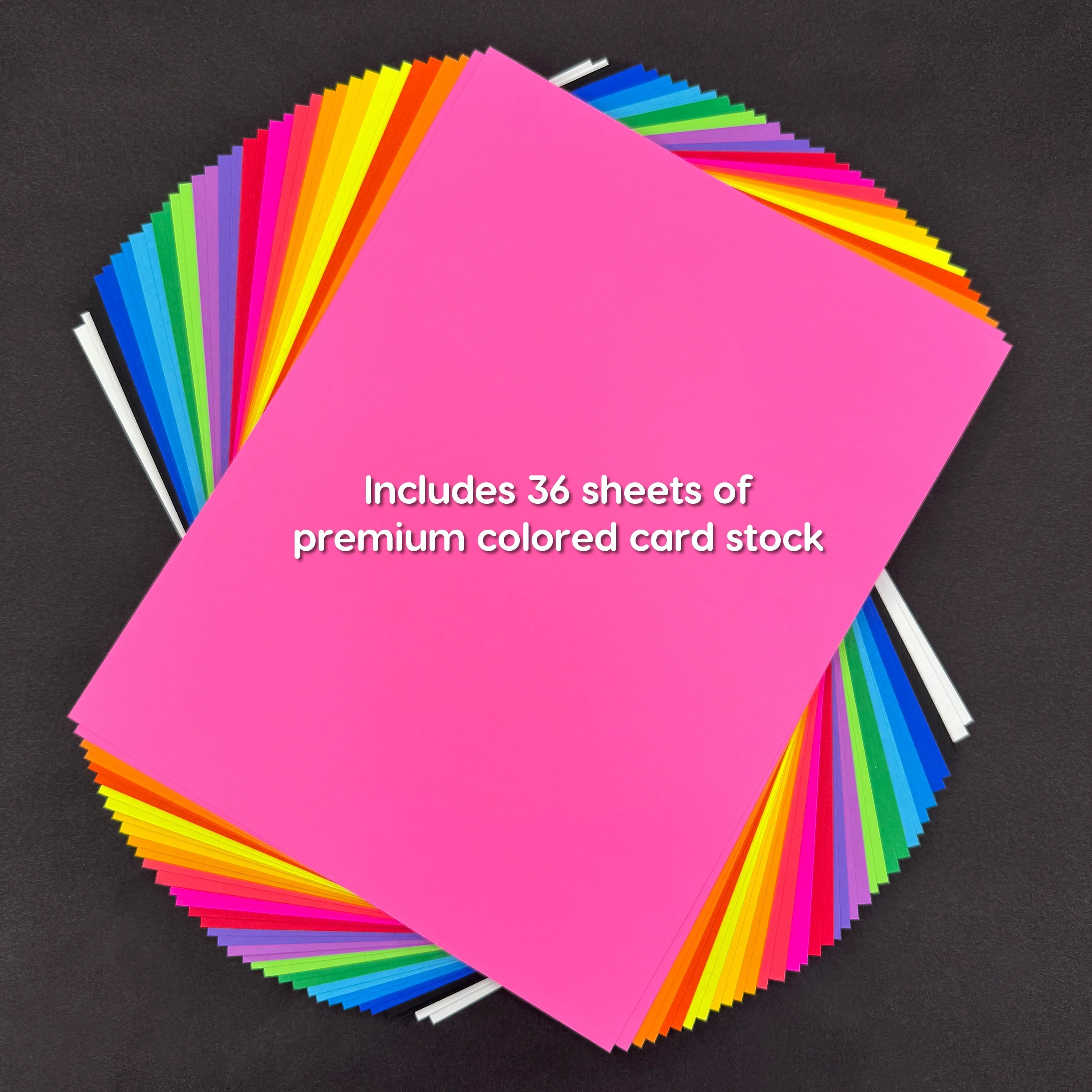 FreshCut Crafts Paper Colors, 36 Double Sided Cardstock Sheets,18 Multicolors