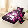 thumbnail image 2 of Erosebridal Unicorn Girls Twin Sheet Sets For Unicorn Lovers,Cute Pink Stars Print Bedding For Kids 3pcs, 2 of 6