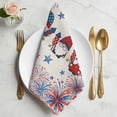 thumbnail image 2 of Independence Day Cloth Napkins, American Flag Gnomes Stars 4th of July Washable and Reusable Dinner Napkins Set of 2, Table Napkin for Kitchen Party Birthday Wedding Hotel Housewarming 20"x20", 2 of 9