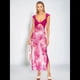 thumbnail image 4 of Vestidos Largos de Verano Y2K con Encaje, Retazos, , Estampado Floral, Escote Corazón, Espalda Descubierta y Abertura para Mujer Rosa Roja S, 4 of 7