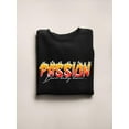 thumbnail image 3 of Passion Slogan W Flames Sweatshirt Women -Image by Shutterstock, Female XX-Large, 3 of 4