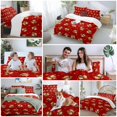 thumbnail image 5 of Santa Claus Reindeer Comforter Set Twin Size, Christmas Snowflakes Winter Red Soft Bedding Set for Man Woman, 4 Pieces Duvet Cover Set with Fitted Sheet, 2 Pillowcases, 5 of 9