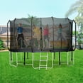 thumbnail image 2 of 16FT Bend Round Trampoline for Family, Outdoor Jumping Trampoline with Safety Enclosure Net and Metal Ladder, Easy Assembly, for Kids Teens Adults, 2 of 8