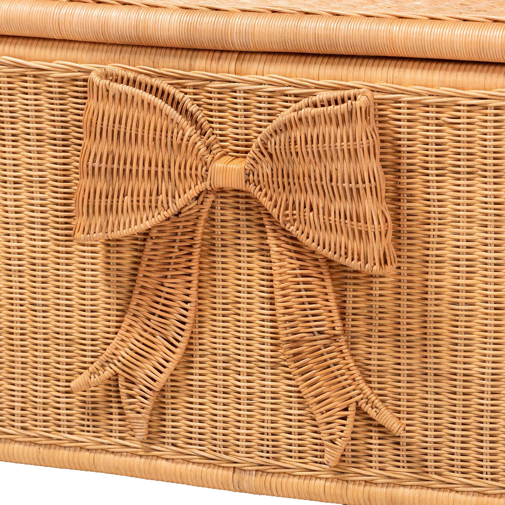 bali & pari Creusa Boho Storage Bench, Light Honey