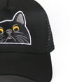 thumbnail image 4 of WIRESTER Unisex Embroidered Trucker Hat With Adjustable Buckle For Women & Men - Black Bombay Kitten Cat, 4 of 5