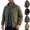 Army Green, variant on Men's Lightweight Tactical Jacket Windproof Stand Collar Full Zip Casual Active Outerwear for Hiking Camping Outdoor Travel, Black, XL