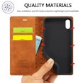 thumbnail image 6 of Compatible with iPhone XR Wallet Case, PU Leather Flip Folio Case with Card Holders RFID Blocking Kickstand [Shockproof TPU Inner Shell] Phone Cover For iPhone XR, Brown, 6 of 11