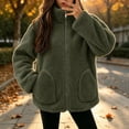 thumbnail image 2 of Enjoytime Fleece Jacket Women Stand Collar Long Sleeve Zip Up Fuzzy Outerwear Casual Soft Warm Fall Winter Coat with Pocket, 2 of 6