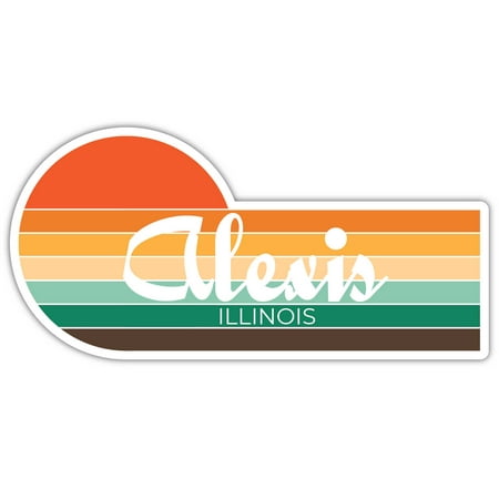 

Alexis Illinois 3792 x 2.25 Inch Fridge Magnet Retro Vintage Sunset City 70s Aesthetic Design