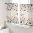 thumbnail image 4 of Sheer Curtains 54 Inches Long 2 Panels, Independence Day Blue Red Floral Rod Pocket Curtain Voile Draperies, Summer Pastoral Wildflower Light Filtering Window Treatment for Living Room, 4 of 8