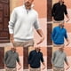 thumbnail image 4 of Mens Long Sleeve Stand-Up High Collar Shirt Slim Fit Knit Zip T Shirt Tops Tee, 4 of 8