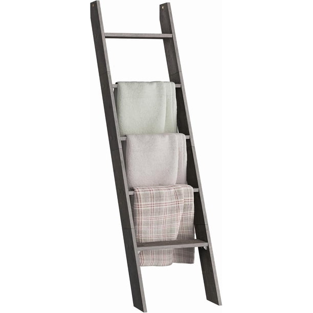 Living room decorative staircase frame, 5-layer staircase shelves, staircase shelves with both storage and decorative functions, white style in rural style