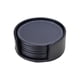 thumbnail image 1 of Leather PU Coasters Elegant Non Placemat Heat Insulation Dinner Mat Tableware Pad for Home (Black Round), 1 of 4