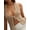Khaki, variant on Women'S Crochet Tie Front Halter Neck Crop Camisole Top Swimsuit Cover Up Beachwear White S