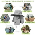 thumbnail image 6 of 2 Pieces Men's Wide Brim Fishing Hat Outdoor UPF 50+ Sun Protection Removable Face and Neck Flap, 6 of 6
