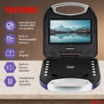 thumbnail image 2 of Reproductor de DVD portátil Magnavox MTFT750 7" recargable morado, 2 of 7