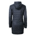 thumbnail image 3 of Women's Cutter & Buck Heather Navy UNC Wilmington Seahawks Rainier Primaloft Eco Hooded Long Coat, 3 of 3