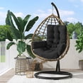 thumbnail image 2 of Egg Chair Cushion Filling 2.58 kg Replacement Rocking Wicker Chair Cushions High Back Swing Hammock Egg Hanging Cushion Thicken for Indoor Outdoor Patio(Black,1 Pcs), 2 of 7