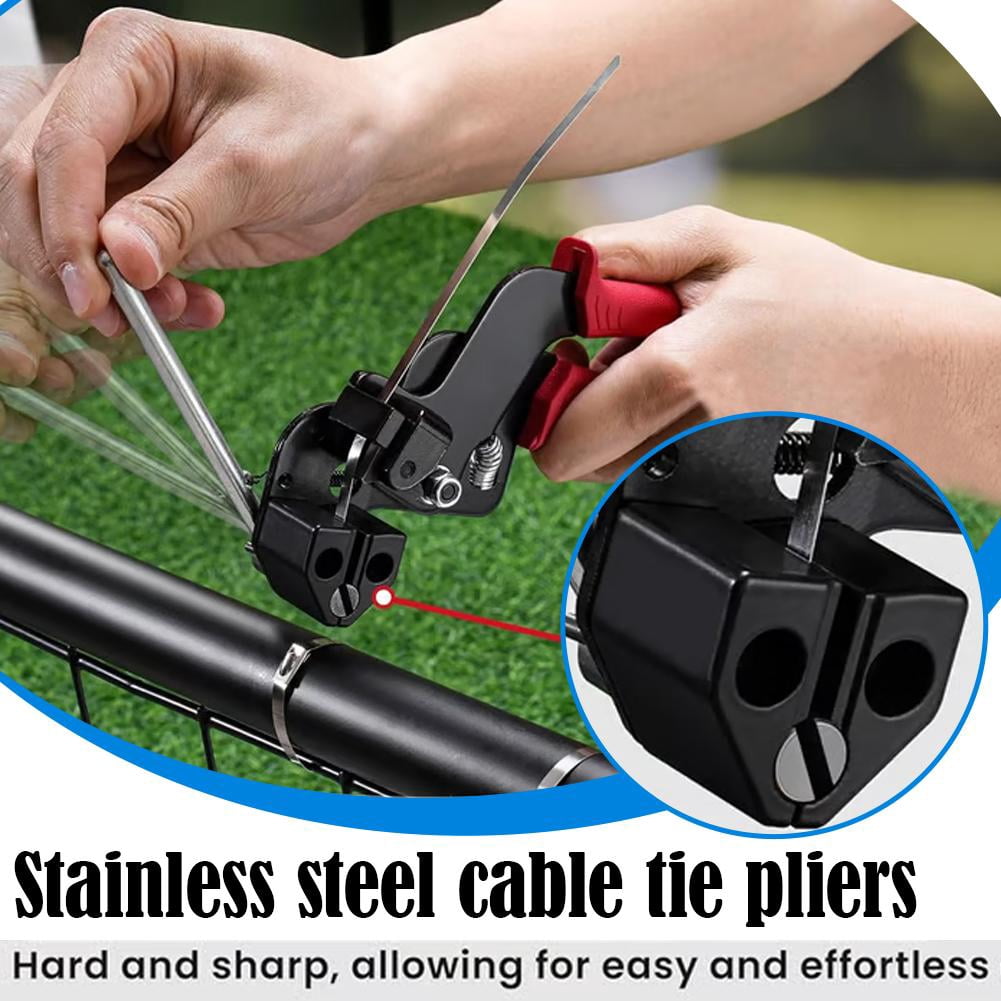 Metal Zip Tie Tool, Heavy Duty Zip Tie Cutter, Fasten and Cut Stainless Steel Cable Ties, for Outdoor Chain Link Fence Ties, Exhaust Pipe and Cables