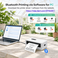 White-Mini USB+BT Thermal Label Printer for 4x6 Shipping Labels ...