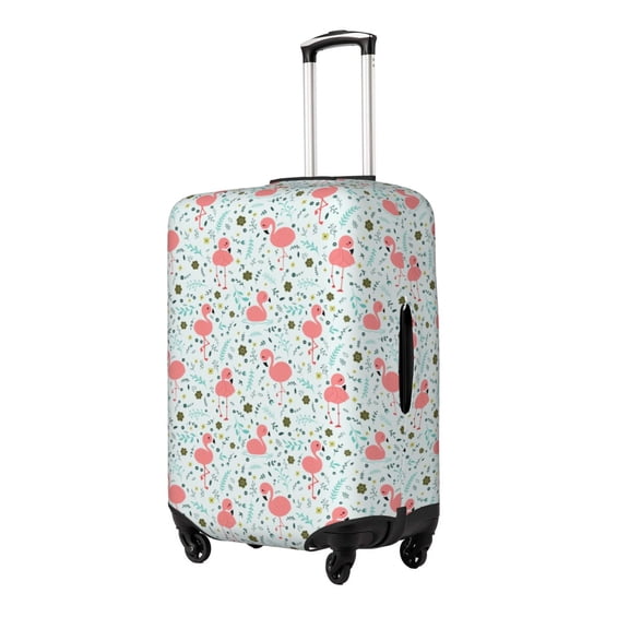 Hirioo Cute Flamingo for Elasticity Suitcase Cover (No luggage Included) Durable Luggage Protector Fits 18-32 Inch Luggage-Small