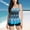 Blue, variant on Baqcunre Women's Printed Two Piece Split Plus Size Swimsuit with Chest Pads, 1X Swimsuit Black L