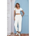 thumbnail image 3 of Asklazy Womens Loose Wide Leg Pants Casual Elastic Waisted Casual Pants with Pockets, 3 of 13