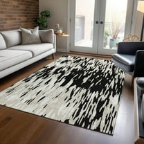 Addison Rugs Chantille Indoor/Outdoor Transitional Abstract Black Washable Rectangle Rug, 8' x 10'
