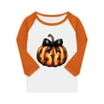 thumbnail image 4 of Abcomgle Halloween Shirts for Girls Size 7/8 Spooky Bow Pumpkin Graphic T-Shirts for Girls Crewneck 3/4 Raglan Sleeve T Shirts for Girls Fall Funny Cute Tee Top Girls,2-3 Years, 4 of 4