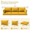 thumbnail image 2 of Snubbull 8-Piece Patio Furniture Cushions, Replacement Outdoor Cushions for 3-Seat Sectional Sofa, Waterproof & Zipped, 25.6"*23.6"*6", Yellow​​, 2 of 8